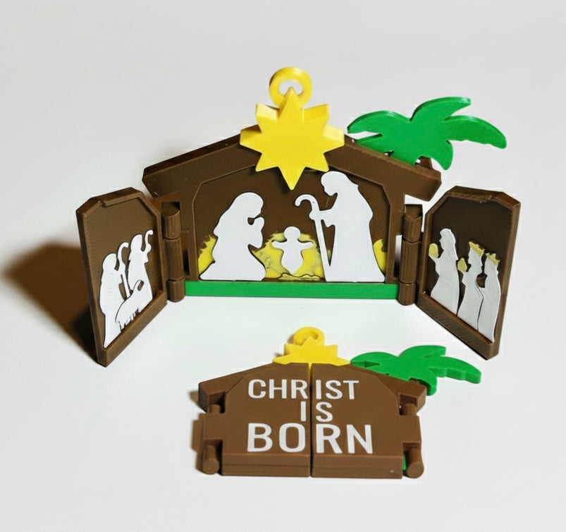 Christmas Nativity Keychain Locket