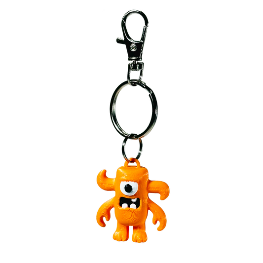 Orange Ornery Ox Character Keychain 3D Model